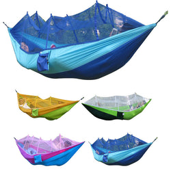 260cm x 130cm Portable High Strength Parachute Fabric Camping Hammock Hanging Bed With Mosquito Net Sleeping Hammock