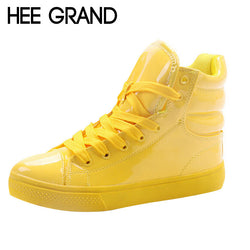 HEE GRAND New Arrival Lighted Candy Color High-top Shoes Men Fashion Unisex Shoes Flat Platform Shoes Couple Shoes XWB001