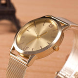 2016 new brand watch women luxury watch Women Ladies Gold Stainless Steel Mesh Band Wrist Watch