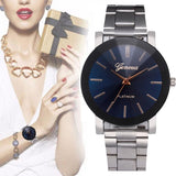 Fashion Brand GENEVA Women Watch Crystal Stainless Steel Analog Quartz Wrist Watch Bracelet Women Girls Wristwatch Montre Femme