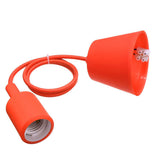 E27 E26 Socket Chandelier Light Fixture Hanging Line Colorful Silicone Rubber Ceiling  Light Lamp Base Holder