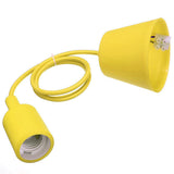 E27 E26 Socket Chandelier Light Fixture Hanging Line Colorful Silicone Rubber Ceiling  Light Lamp Base Holder