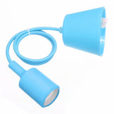 E27 E26 Socket Chandelier Light Fixture Hanging Line Colorful Silicone Rubber Ceiling  Light Lamp Base Holder