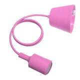E27 E26 Socket Chandelier Light Fixture Hanging Line Colorful Silicone Rubber Ceiling  Light Lamp Base Holder