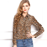 CD29 White Black Long Sleeve Women's Blouses&Shirts Kiss Red Lip Print Casual Tops Loose Plus Size Lady Button Leopard Blusas