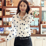 CD29 White Black Long Sleeve Women's Blouses&Shirts Kiss Red Lip Print Casual Tops Loose Plus Size Lady Button Leopard Blusas