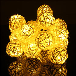 2.2M 0.06W 20 LED String Light Colorful Rattan Ball led Fairy Lamp Battery Operated Christmas Wedding Party Decoration DC4.5V