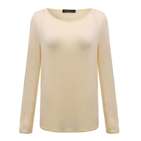 7 Color 2017 Fashion Women Solid T-shirt Spring Autumn Long Sleeve Knitted Tee Tops Female Causal Loose Cotton T Shirt Blusas
