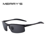 MERRY'S Men Polarized Sunglasses Aviation Aluminum Magnesium Sun Glasses For Fishing Driving Rectangle Rimless Shades S'8277