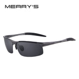 MERRY'S Men Polarized Sunglasses Aviation Aluminum Magnesium Sun Glasses For Fishing Driving Rectangle Rimless Shades S'8277