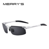 MERRY'S Men Polarized Sunglasses Aviation Aluminum Magnesium Sun Glasses For Fishing Driving Rectangle Rimless Shades S'8277