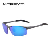 MERRY'S Men Polarized Sunglasses Aviation Aluminum Magnesium Sun Glasses For Fishing Driving Rectangle Rimless Shades S'8277