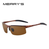 MERRY'S Men Polarized Sunglasses Aviation Aluminum Magnesium Sun Glasses For Fishing Driving Rectangle Rimless Shades S'8277