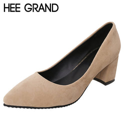 HEE GRAND 2017 New High Heels Sexy Slip On Wedding Shoes Woman Casual Solid Platform Women Shoes Pointed Toe Pumps XWD5383