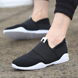 Men Casual Shoes Canvas Flats Size 39-44 Summer Comfortable Fashion Patchwork Men Shoes Flat Slip On Elastic Plimsolls Driving