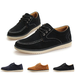 2015 New Fashion Spring Autumn Men Shoes Men Lace-up Suede Leather Non-slip Bottom Casual Soft Flat Low Shoes 3 Colors