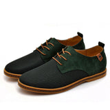 Tangnest Suede Leather Men Shoes 2017 New Breathable Lace Up Flats Solid Plain Oxfords Man Mesh Casual Shoes Big Size 47 XMR2113