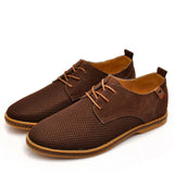 Tangnest Suede Leather Men Shoes 2017 New Breathable Lace Up Flats Solid Plain Oxfords Man Mesh Casual Shoes Big Size 47 XMR2113