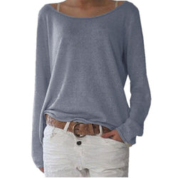 7 Color 2017 Fashion Women Solid T-shirt Spring Autumn Long Sleeve Knitted Tee Tops Female Causal Loose Cotton T Shirt Blusas