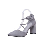 HEE GRAND Summer Flock High Heels 2017 Pointed Toe Wedding Shoes Woman Casual Gladiator Sandals Sexy Platform Pumps XWZ4195