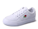 HEE GRAND Rose Embroidery Women Casual Shoes Lace-up Fashion PU Leather Spring Vulcanize Shoes For Woman XWB120