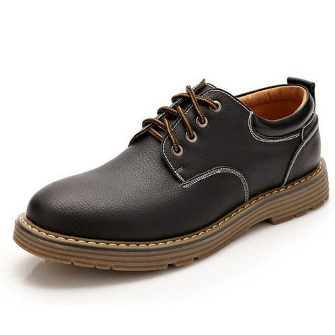 Tangnest Summer New Men Boots 2017 PU Leather Men Shoes Solid Lace UP Mens Flat Platform For Male Height Increasing Shoe XMR2131