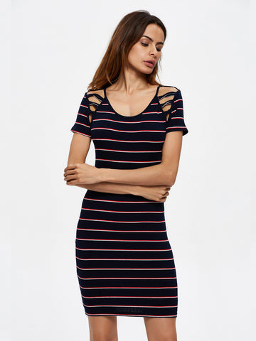 Striped Women Sheath Summer Dress