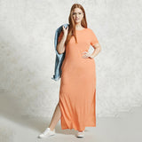 Floylyn Plus Size Women Casual Women Split Dress