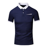 2017 Men Summer T Shirt Fashion Turn Down Collar Short Sleeve Tops Shirts Casual Plus Size T-Shirts Tees