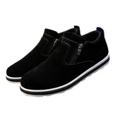 Tangnest  Fashion Autumn Men Shoes New 2017 Man Casual Suede Flats Shoes Solid Zip Men Shoe British Style Ankle Boots XMR2152