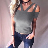 CELMIA 2017 Summer Women Sexy Off Shoulder Blouses Shirts Hollow Out Short Sleeve Slim Fitted Solid Tops Tee Plus Size Blusas