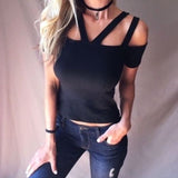 CELMIA 2017 Summer Women Sexy Off Shoulder Blouses Shirts Hollow Out Short Sleeve Slim Fitted Solid Tops Tee Plus Size Blusas