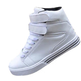 New Men's Solid PU Leather Shoes Hip Hop Men Shoes British Style High Tops Fashion Casual Shoes Lace-up Flats 4 Colors