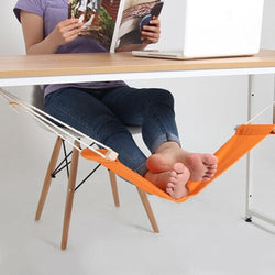 60*16cm Hammock Stand Office Foot Rest Stand Desk Feet Hammock Easy to Disassemble Study Indoor Orange