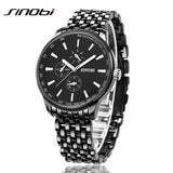 Fashion Black Full Steel Men Casual Quartz Watch Men JAPAN Clock Male Military Wristwatch Gift relojes hombre SINOBI Brand